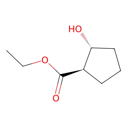 2-Hydroxy-cyclopentanecarboxylic acid ethyl ester, trans structure