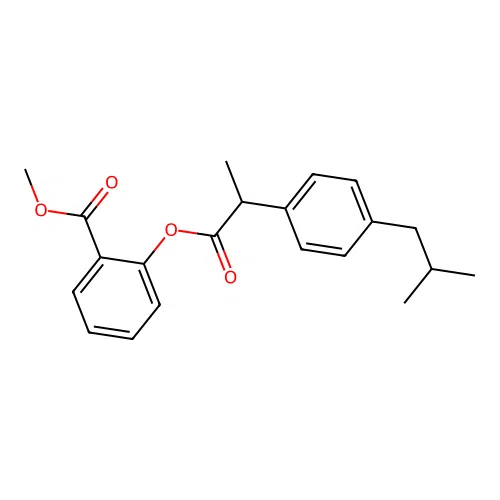 Methyl 2-{[2-(4-isobutylphenyl)propanoyl]oxy}benzoate structure