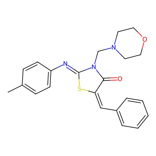 2-((4-Methylphenyl)imino)-3-(4-morpholinylmethyl)-5-(phenylmethylene)-4-thiazolidinone structure
