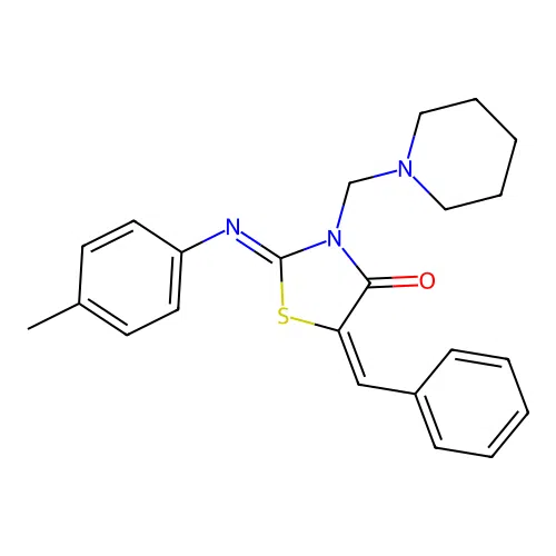 2-((4-Methylphenyl)imino)-5-(phenylmethylene)-3-(1-piperidinylmethyl)-4-thiazolidinone structure