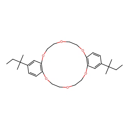2,13-di-tert-pentyl-6,7,9,10,17,18,20,21-octahydrodibenzo[b,k][1,4,7,10,13,16]hexaoxacyclooctadecine structure
