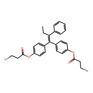 1,1-Bis(4-(3-bromopropionyloxyphenyl))-2-phenylbut-1-ene structure