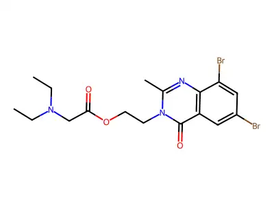 N,N-Diethylglycine 2-(6,8-dibromo-2-methyl-4-oxo-3(4H)-quinazolinyl)ethyl ester structure