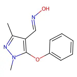 (NZ)-N-[(1,3-dimethyl-5-phenoxypyrazol-4-yl)methylidene]hydroxylamine structure