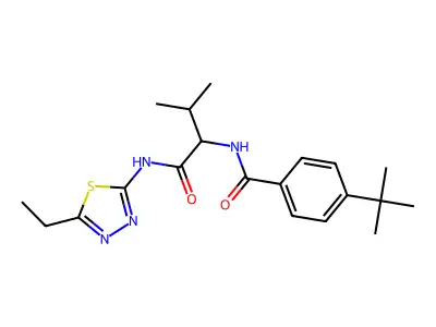 4-(1,1-Dimethylethyl)-N-[1-[[(5-ethyl-1,3,4-thiadiazol-2-yl)amino]carbonyl]-2-methylpropyl]benzamide structure