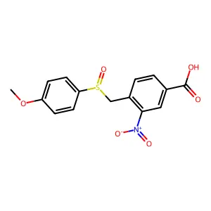 4-(((4-Methoxyphenyl)sulfinyl)methyl)-3-nitrobenzoic acid structure