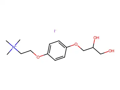 Ammonium, (2-(p-(2,3-dihydroxypropoxy)phenoxy)ethyl)trimethyl-, iodide structure