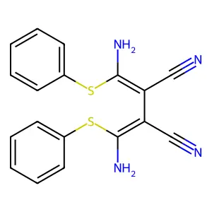 Bis[amino(phenylsulfanyl)methylidene]butanedinitrile structure