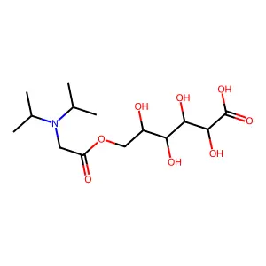 6-[2-[Di(propan-2-yl)amino]acetyl]oxy-2,3,4,5-tetrahydroxyhexanoic acid structure