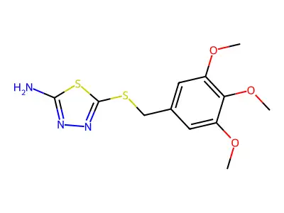 5-[(3,4,5-Trimethoxyphenyl)methylthio]-1,3,4-thiadiazole-2-ylamine structure