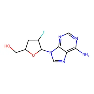 2'-Fluoro-2',3'-dideoxyadenosine structure