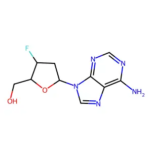 9-(2,3-Dideoxy-3-fluoro-beta-D-threo-pentofuranosyl)-9H-purin-6-amine structure
