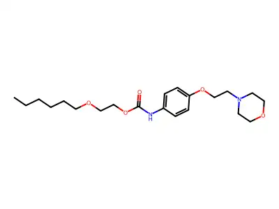 2-hexoxyethyl N-[4-(2-morpholin-4-ylethoxy)phenyl]carbamate structure