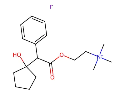 Choline, iodide, 1-hydroxy-alpha-phenylcyclopentaneacetate structure