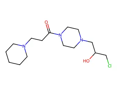 1-Piperazineethanol, alpha-(chloromethyl)-4-(1-oxo-3-(1-piperidinyl)propyl)- structure