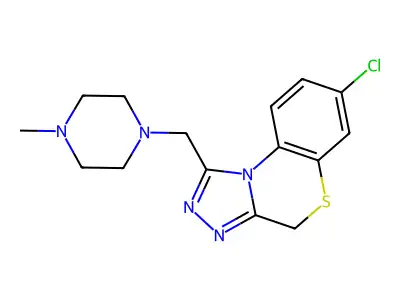 4H-s-Triazolo(3,4-c)(1,4)benzothiazine, 7-chloro-1-((4-methyl-1-piperazinyl)methyl)- structure
