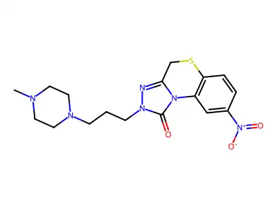 1H-s-Triazolo(3,4-c)(1,4)benzothiazin-1-one, 2,4-dihydro-2-(3-(4-methyl-1-piperazinyl)propyl)-8-nitro- structure
