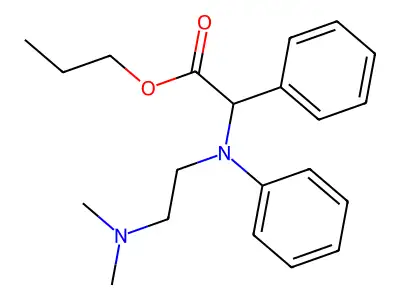 N-(2-(Dimethylamino)ethyl)-N,2-diphenylglycine propyl ester structure