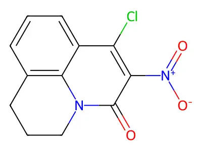 7-chloro-6-nitro-2,3-dihydro-1H,5H-pyrido[3,2,1-ij]quinolin-5-one structure