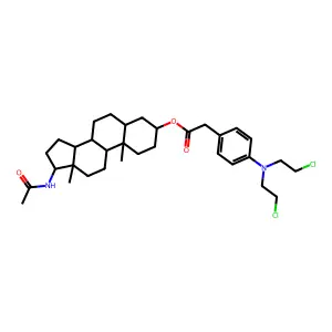 17-Acetamido-5-androstan-3-ol-4-bis(2-chloroethyl)aminophenylacetate structure