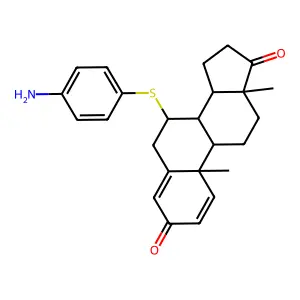 7-((4'-Aminophenyl)thio)-1,4-androstadiene-3,17-dione structure