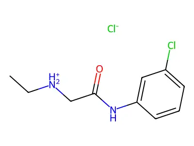 Acetanilide, 3'-chloro-2-ethylamino-, hydrochloride structure