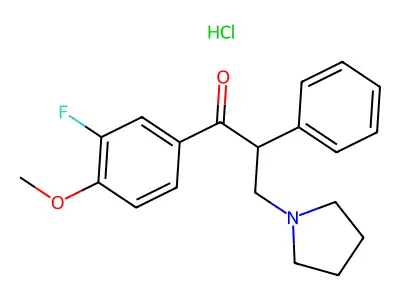 1-Propanone, 1-(3-fluoro-4-methoxyphenyl)-2-phenyl-3-(1-pyrrolidinyl)-, hydrochloride structure