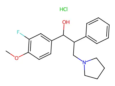 1-(3-Fluoro-4-methoxyphenyl)-2-phenyl-3-pyrrolidino-1-propanol hydrochloride structure
