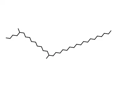 5,15-Dimethyltritriacontane structure
