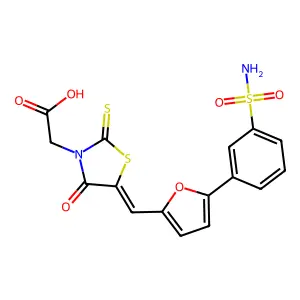 [(5E)-4-Oxo-5-{[5-(3-sulfamoylphenyl)-2-furyl]methylene}-2-t structure