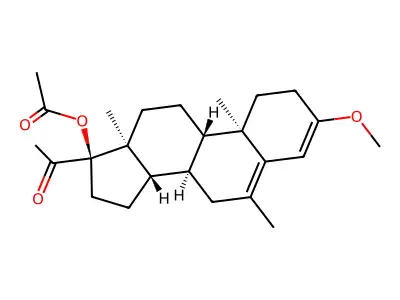 17-Hydroxy-3-methoxy-6-methylpregna-3,5-dien-20-one acetate structure