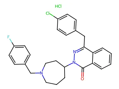4-(p-Chlorobenzyl)-2-(1-(4-fluorobenzyl)-4-hexahydroazepinyl)-1(2H)-phthalazinone HCl structure