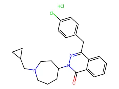1(2H)-Phthalazinone, 4-((4-chlorophenyl)methyl)-2-(1-(cyclopropyl)methyl)hexahydro-1H-azepin-4-yl)-, monohydrochloride structure