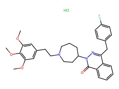1(2H)-Phthalazinone, 4-((4-fluorophenyl)methyl)-2-(hexahydro-1-(2-(3,4,5-trimethoxyphenyl)ethyl)-1H-azepin-4-yl)-, monohydrochloride structure