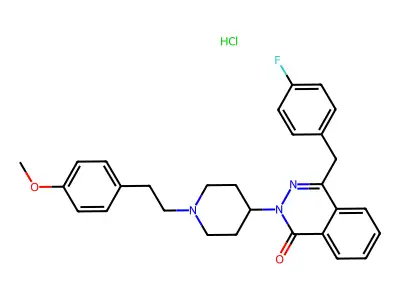 1(2H)-Phthalazinone, 4-((4-fluorophenyl)methyl)-2-(1-(2-(4-methoxyphenyl)ethyl)-4-piperidinyl, monohydrochloride structure