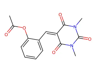 2-{[1,3-dimethyl-2,4,6-trioxotetrahydro-5(2H)-pyrimidinyliden]methyl}phenyl acetate structure