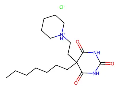 Barbituric acid, 5-heptyl-5-(2-piperidinoethyl)-, hydrochloride structure