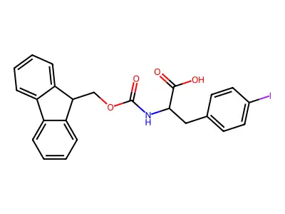 2-(9H-fluoren-9-ylmethoxycarbonylamino)-3-(4-iodophenyl)propanoic Acid structure
