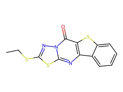 5H-(1)Benzothieno(3,2-d)-1,3,4-thiadiazolo(3,2-a)pyrimidin-5-one, 2-(ethylthio)- structure