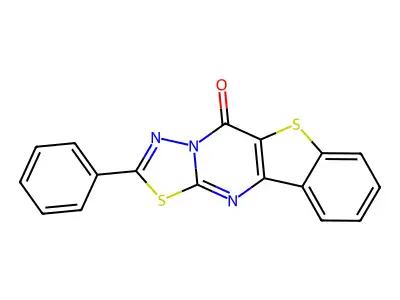 5H-(1)Benzothieno(3,2-d)-1,3,4-thiadiazolo(3,2-a)pyrimidin-5-one, 2-phenyl- structure