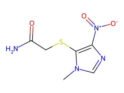 Acetamide, 2-((1-methyl-4-nitro-1H-imidazol-5-yl)thio)- structure