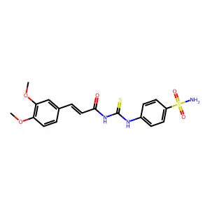 4-{3-[3-(3,4-Dimethoxy-phenyl)-acryloyl]-thioureido}-benzenesulfonamide structure