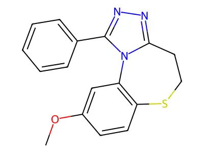 1,2,4-Triazolo(3,4-d)-1,5-benzothiazepine, 4,5-dihydro-9-methoxy-1-phenyl- structure