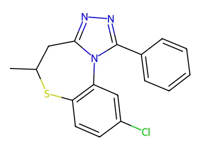 4,5-Dihydro-9-chloro-5-methyl-1-phenyl-1,2,4-triazolo(3,4-d)-1,5-benzothiazepine structure