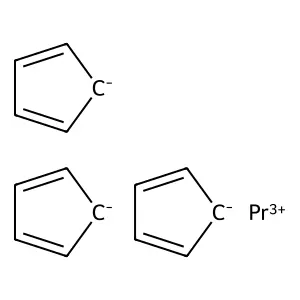 Tris(eta5-2,4-cyclopentadien-1-yl)praseodymium structure