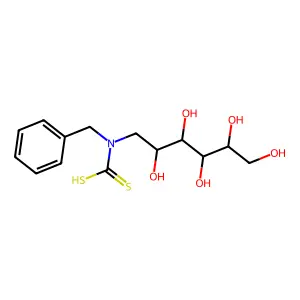 N-Benzyl-D-glucamine dithiocarbamate structure