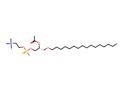 1-O-hexadecyl-2-acetyl-3-thiophosphocholine structure