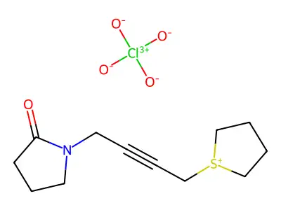 Thiophenium, tetrahydro-1-(4-(2-oxo-1-pyrrolidinyl)-2-butynyl)-, perchlorate structure