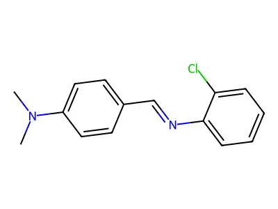 Benzenamine, 4-[[(2-chlorophenyl)imino]methyl]-N,N-dimethyl- structure