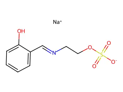 2-(((2-(Sulfooxy)ethyl)imino)methyl)phenol monosodium salt structure